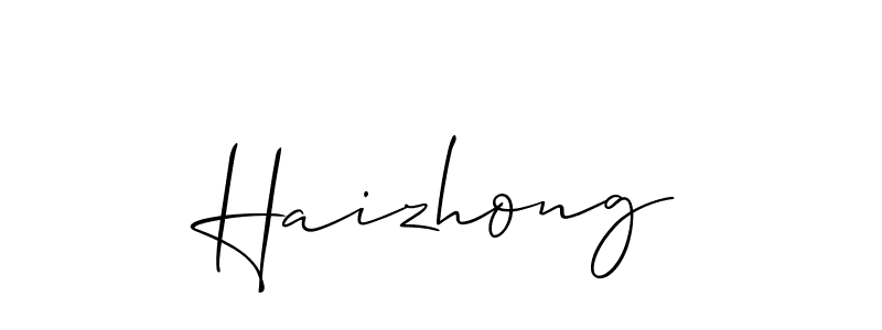 Use a signature maker to create a handwritten signature online. With this signature software, you can design (Allison_Script) your own signature for name Haizhong. Haizhong signature style 2 images and pictures png