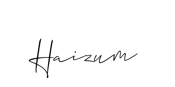 You should practise on your own different ways (Allison_Script) to write your name (Haizum) in signature. don't let someone else do it for you. Haizum signature style 2 images and pictures png