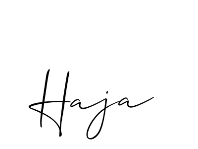 Haja stylish signature style. Best Handwritten Sign (Allison_Script) for my name. Handwritten Signature Collection Ideas for my name Haja. Haja signature style 2 images and pictures png