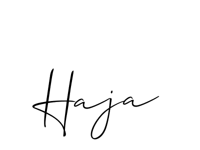 Haja stylish signature style. Best Handwritten Sign (Allison_Script) for my name. Handwritten Signature Collection Ideas for my name Haja. Haja signature style 2 images and pictures png