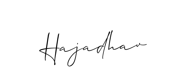 This is the best signature style for the Hajadhav name. Also you like these signature font (Allison_Script). Mix name signature. Hajadhav signature style 2 images and pictures png
