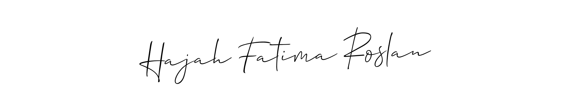 This is the best signature style for the Hajah Fatima Roslan name. Also you like these signature font (Allison_Script). Mix name signature. Hajah Fatima Roslan signature style 2 images and pictures png