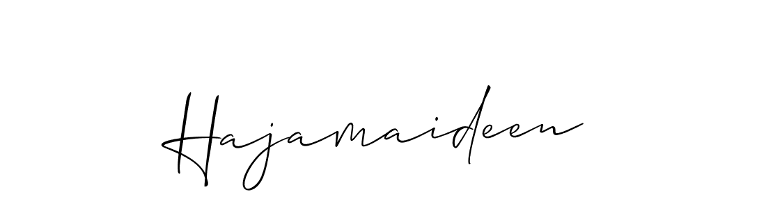 How to make Hajamaideen signature? Allison_Script is a professional autograph style. Create handwritten signature for Hajamaideen name. Hajamaideen signature style 2 images and pictures png