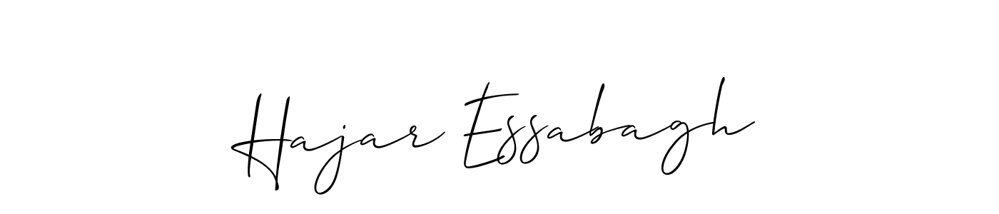 Create a beautiful signature design for name Hajar Essabagh. With this signature (Allison_Script) fonts, you can make a handwritten signature for free. Hajar Essabagh signature style 2 images and pictures png