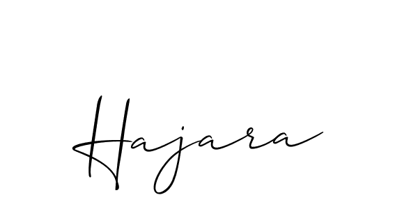 Use a signature maker to create a handwritten signature online. With this signature software, you can design (Allison_Script) your own signature for name Hajara. Hajara signature style 2 images and pictures png