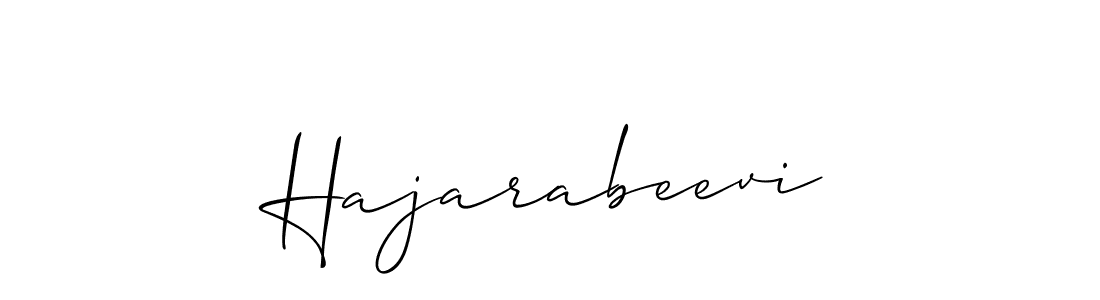 Use a signature maker to create a handwritten signature online. With this signature software, you can design (Allison_Script) your own signature for name Hajarabeevi. Hajarabeevi signature style 2 images and pictures png