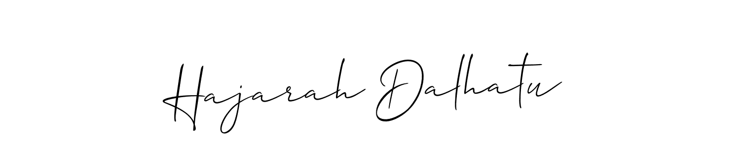 Hajarah Dalhatu stylish signature style. Best Handwritten Sign (Allison_Script) for my name. Handwritten Signature Collection Ideas for my name Hajarah Dalhatu. Hajarah Dalhatu signature style 2 images and pictures png