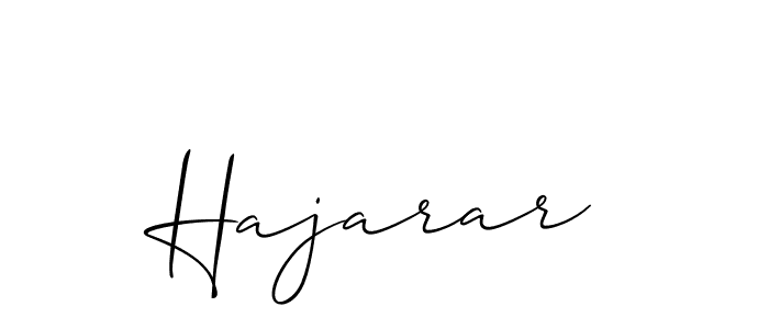 Use a signature maker to create a handwritten signature online. With this signature software, you can design (Allison_Script) your own signature for name Hajarar. Hajarar signature style 2 images and pictures png