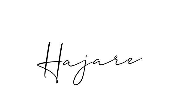 Design your own signature with our free online signature maker. With this signature software, you can create a handwritten (Allison_Script) signature for name Hajare. Hajare signature style 2 images and pictures png