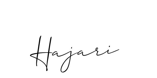 Design your own signature with our free online signature maker. With this signature software, you can create a handwritten (Allison_Script) signature for name Hajari. Hajari signature style 2 images and pictures png