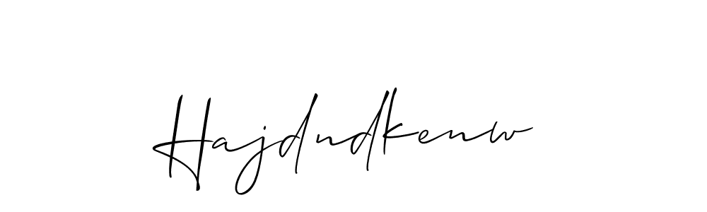 Design your own signature with our free online signature maker. With this signature software, you can create a handwritten (Allison_Script) signature for name Hajdndkenw. Hajdndkenw signature style 2 images and pictures png