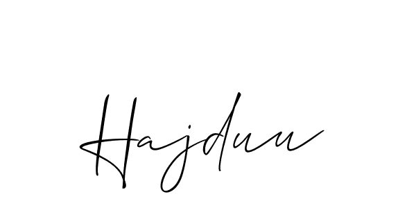 Make a beautiful signature design for name Hajduu. With this signature (Allison_Script) style, you can create a handwritten signature for free. Hajduu signature style 2 images and pictures png
