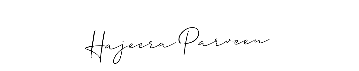How to make Hajeera Parveen signature? Allison_Script is a professional autograph style. Create handwritten signature for Hajeera Parveen name. Hajeera Parveen signature style 2 images and pictures png