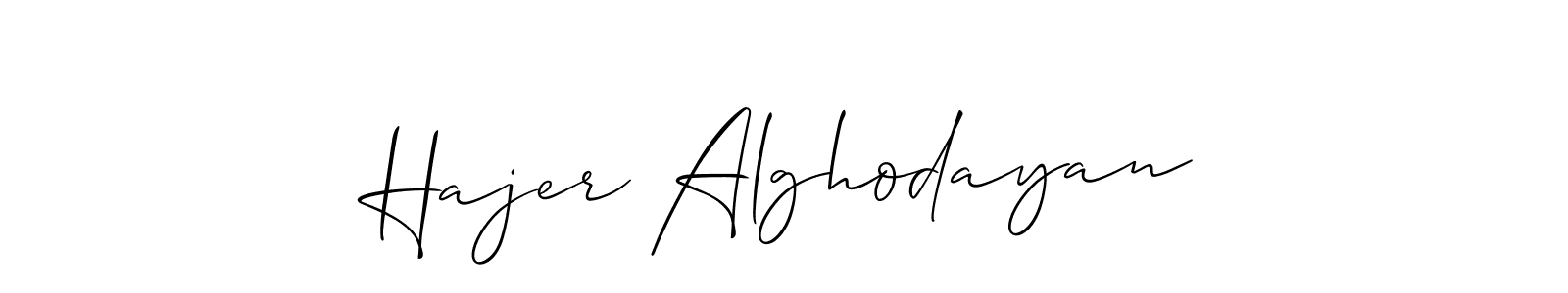 Allison_Script is a professional signature style that is perfect for those who want to add a touch of class to their signature. It is also a great choice for those who want to make their signature more unique. Get Hajer Alghodayan name to fancy signature for free. Hajer Alghodayan signature style 2 images and pictures png