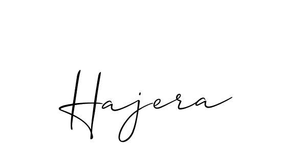Use a signature maker to create a handwritten signature online. With this signature software, you can design (Allison_Script) your own signature for name Hajera. Hajera signature style 2 images and pictures png
