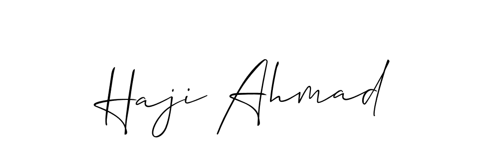 Use a signature maker to create a handwritten signature online. With this signature software, you can design (Allison_Script) your own signature for name Haji Ahmad. Haji Ahmad signature style 2 images and pictures png