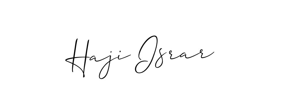 The best way (Allison_Script) to make a short signature is to pick only two or three words in your name. The name Haji Israr include a total of six letters. For converting this name. Haji Israr signature style 2 images and pictures png