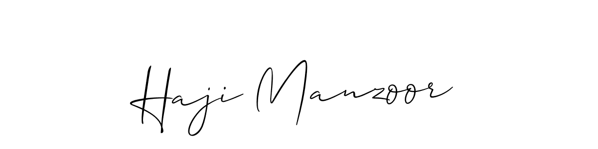 You should practise on your own different ways (Allison_Script) to write your name (Haji Manzoor) in signature. don't let someone else do it for you. Haji Manzoor signature style 2 images and pictures png