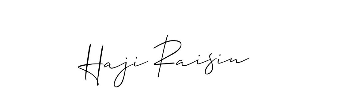 Allison_Script is a professional signature style that is perfect for those who want to add a touch of class to their signature. It is also a great choice for those who want to make their signature more unique. Get Haji Raisin name to fancy signature for free. Haji Raisin signature style 2 images and pictures png