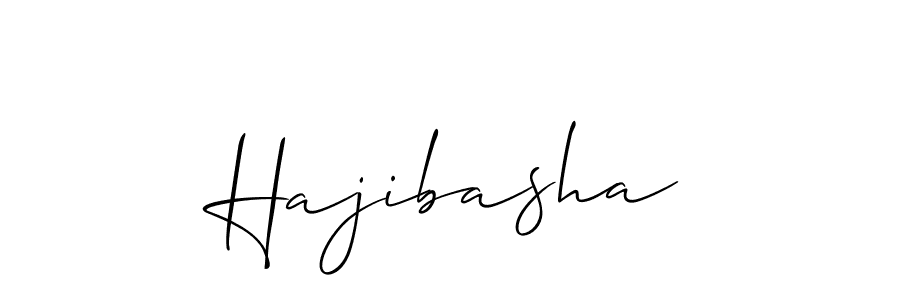 How to make Hajibasha signature? Allison_Script is a professional autograph style. Create handwritten signature for Hajibasha name. Hajibasha signature style 2 images and pictures png