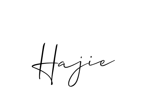 Use a signature maker to create a handwritten signature online. With this signature software, you can design (Allison_Script) your own signature for name Hajie. Hajie signature style 2 images and pictures png