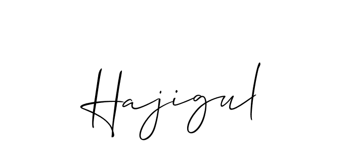 Similarly Allison_Script is the best handwritten signature design. Signature creator online .You can use it as an online autograph creator for name Hajigul. Hajigul signature style 2 images and pictures png