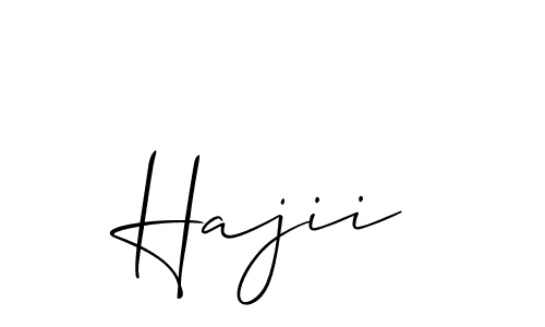 Use a signature maker to create a handwritten signature online. With this signature software, you can design (Allison_Script) your own signature for name Hajii. Hajii signature style 2 images and pictures png