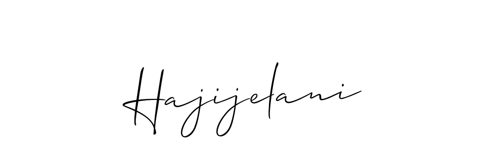 Design your own signature with our free online signature maker. With this signature software, you can create a handwritten (Allison_Script) signature for name Hajijelani. Hajijelani signature style 2 images and pictures png