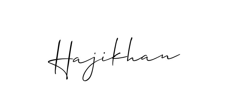 How to make Hajikhan signature? Allison_Script is a professional autograph style. Create handwritten signature for Hajikhan name. Hajikhan signature style 2 images and pictures png