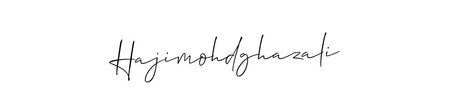 How to make Hajimohdghazali signature? Allison_Script is a professional autograph style. Create handwritten signature for Hajimohdghazali name. Hajimohdghazali signature style 2 images and pictures png