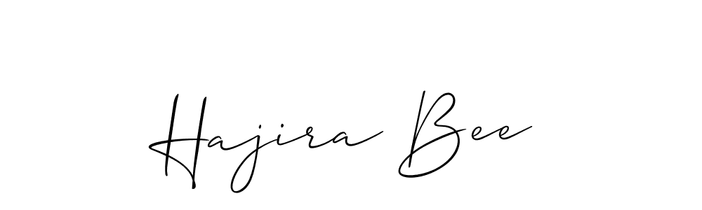 Allison_Script is a professional signature style that is perfect for those who want to add a touch of class to their signature. It is also a great choice for those who want to make their signature more unique. Get Hajira Bee name to fancy signature for free. Hajira Bee signature style 2 images and pictures png