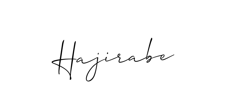 if you are searching for the best signature style for your name Hajirabe. so please give up your signature search. here we have designed multiple signature styles  using Allison_Script. Hajirabe signature style 2 images and pictures png