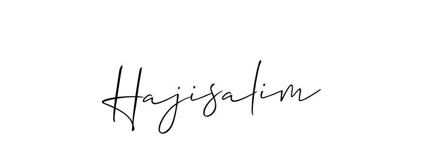 How to make Hajisalim signature? Allison_Script is a professional autograph style. Create handwritten signature for Hajisalim name. Hajisalim signature style 2 images and pictures png