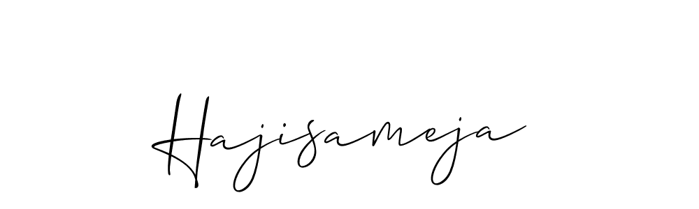 The best way (Allison_Script) to make a short signature is to pick only two or three words in your name. The name Hajisameja include a total of six letters. For converting this name. Hajisameja signature style 2 images and pictures png