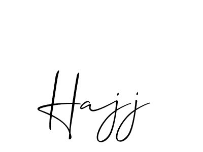 Design your own signature with our free online signature maker. With this signature software, you can create a handwritten (Allison_Script) signature for name Hajj. Hajj signature style 2 images and pictures png
