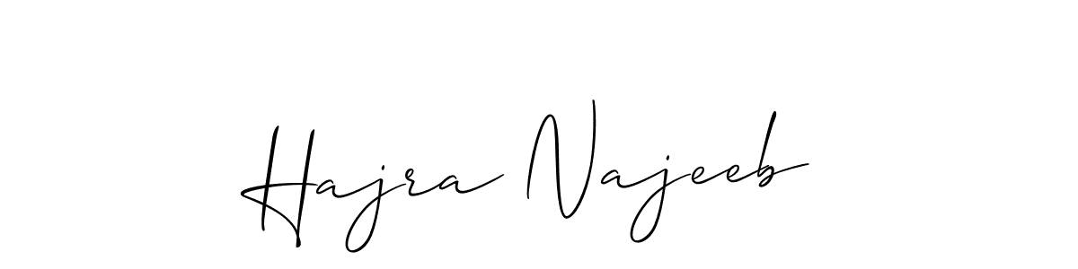 Design your own signature with our free online signature maker. With this signature software, you can create a handwritten (Allison_Script) signature for name Hajra Najeeb. Hajra Najeeb signature style 2 images and pictures png