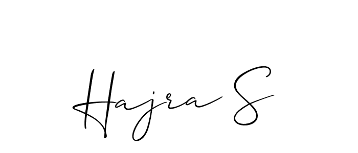 It looks lik you need a new signature style for name Hajra S. Design unique handwritten (Allison_Script) signature with our free signature maker in just a few clicks. Hajra S signature style 2 images and pictures png