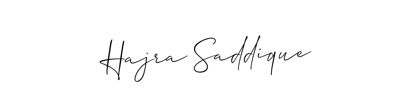 Create a beautiful signature design for name Hajra Saddique. With this signature (Allison_Script) fonts, you can make a handwritten signature for free. Hajra Saddique signature style 2 images and pictures png