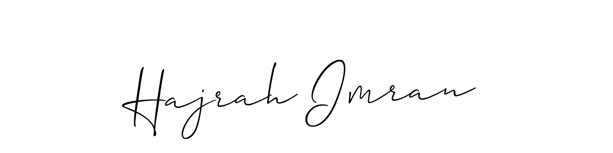 The best way (Allison_Script) to make a short signature is to pick only two or three words in your name. The name Hajrah Imran include a total of six letters. For converting this name. Hajrah Imran signature style 2 images and pictures png