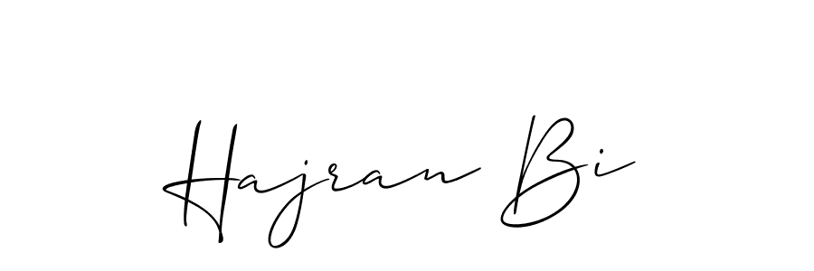 It looks lik you need a new signature style for name Hajran Bi. Design unique handwritten (Allison_Script) signature with our free signature maker in just a few clicks. Hajran Bi signature style 2 images and pictures png