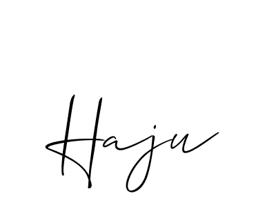 The best way (Allison_Script) to make a short signature is to pick only two or three words in your name. The name Haju include a total of six letters. For converting this name. Haju signature style 2 images and pictures png