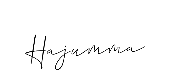 Design your own signature with our free online signature maker. With this signature software, you can create a handwritten (Allison_Script) signature for name Hajumma. Hajumma signature style 2 images and pictures png