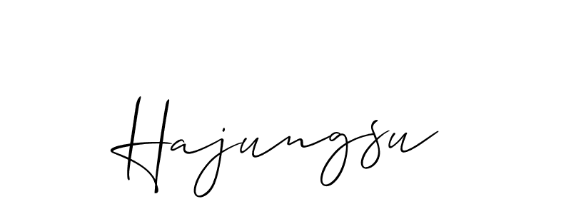 The best way (Allison_Script) to make a short signature is to pick only two or three words in your name. The name Hajungsu include a total of six letters. For converting this name. Hajungsu signature style 2 images and pictures png
