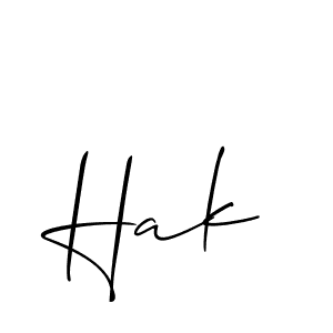 How to make Hak signature? Allison_Script is a professional autograph style. Create handwritten signature for Hak name. Hak signature style 2 images and pictures png