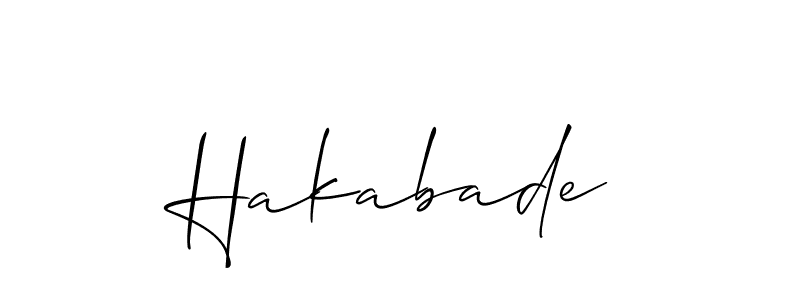 Make a beautiful signature design for name Hakabade. With this signature (Allison_Script) style, you can create a handwritten signature for free. Hakabade signature style 2 images and pictures png