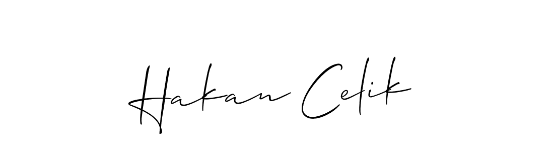 The best way (Allison_Script) to make a short signature is to pick only two or three words in your name. The name Hakan Celik include a total of six letters. For converting this name. Hakan Celik signature style 2 images and pictures png
