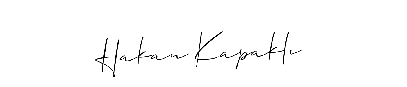 You should practise on your own different ways (Allison_Script) to write your name (Hakan Kapaklı) in signature. don't let someone else do it for you. Hakan Kapaklı signature style 2 images and pictures png
