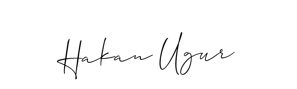 You should practise on your own different ways (Allison_Script) to write your name (Hakan Ugur) in signature. don't let someone else do it for you. Hakan Ugur signature style 2 images and pictures png