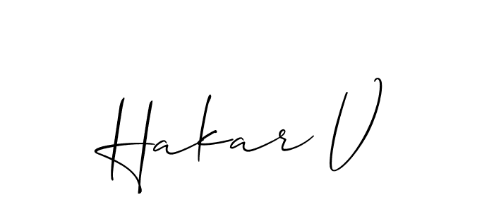 Use a signature maker to create a handwritten signature online. With this signature software, you can design (Allison_Script) your own signature for name Hakar V. Hakar V signature style 2 images and pictures png