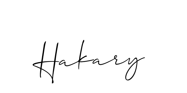 Make a beautiful signature design for name Hakary. With this signature (Allison_Script) style, you can create a handwritten signature for free. Hakary signature style 2 images and pictures png